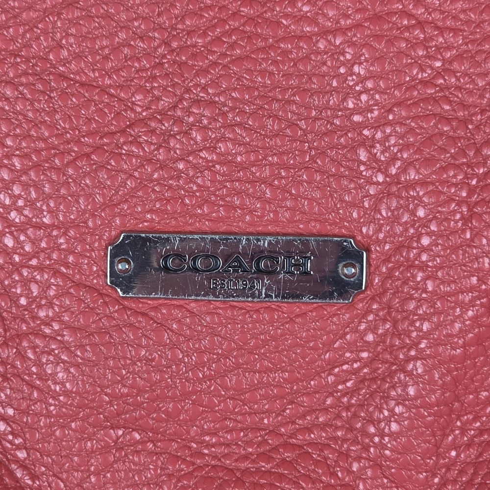 Coach Park Metro F27003 Bucket Bag Women Large Coral Pink Pebbled Leather - Picture 2 of 9